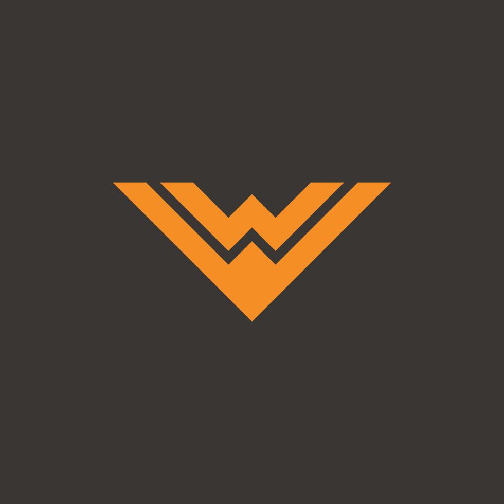 Logo letters v and w that form like a stealth plane. vector
