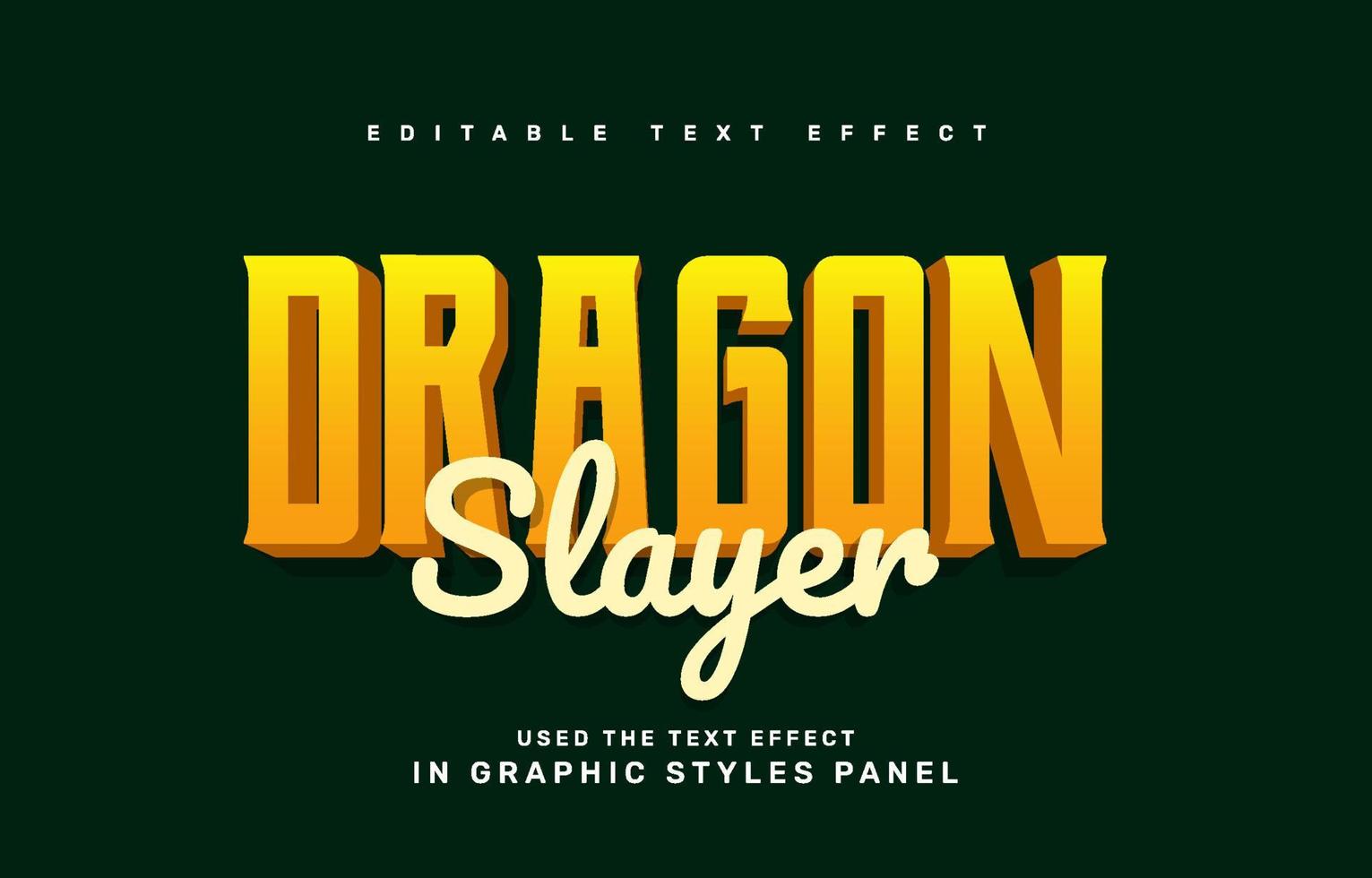 Dragon slayer text effect vector