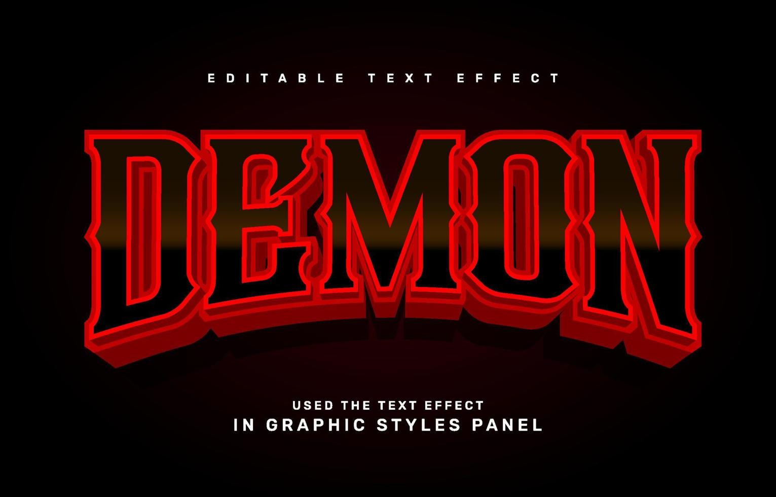 Demon editable text effect template vector