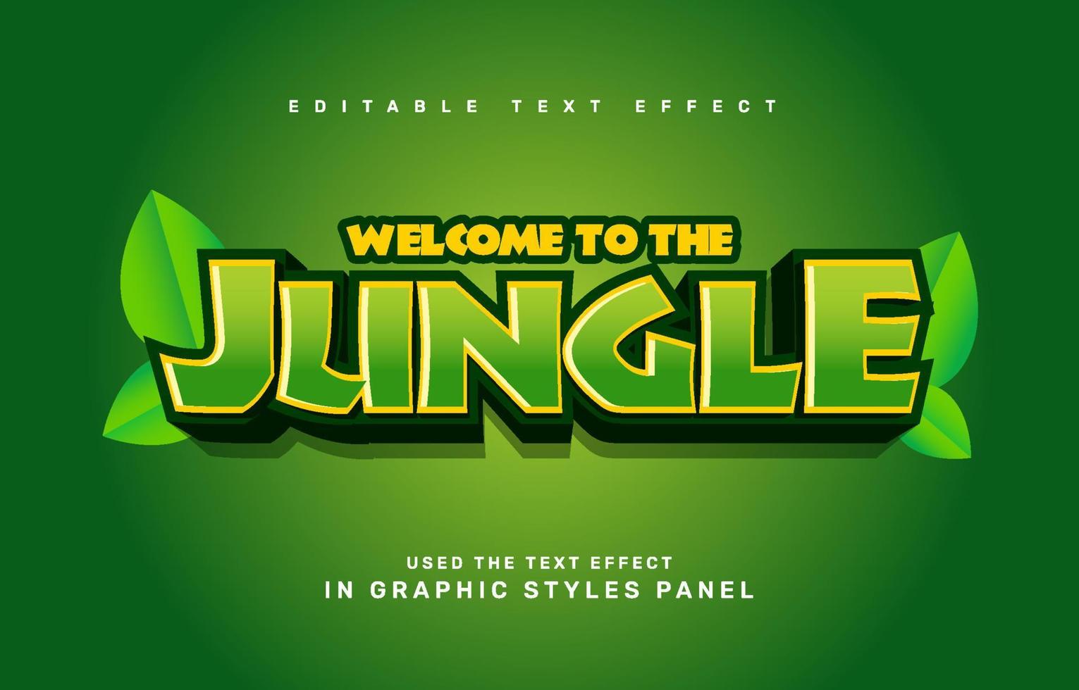 Jungle editable text effect template vector