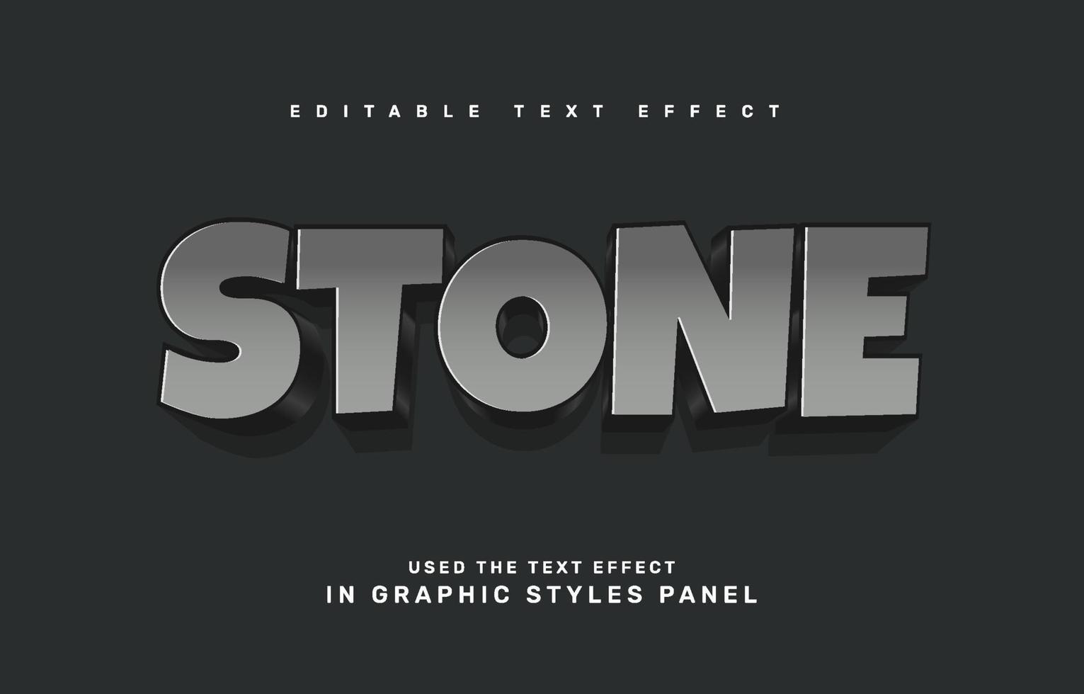 plantilla de efecto de texto editable de piedra vector