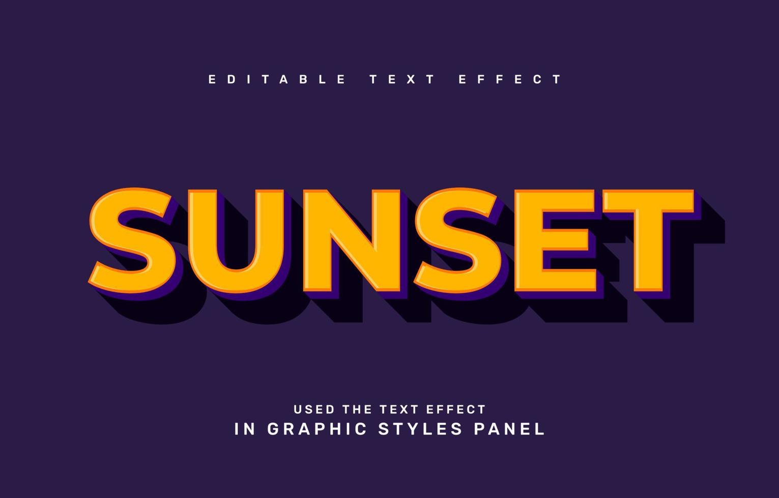 Retro sunset editable text effect template vector