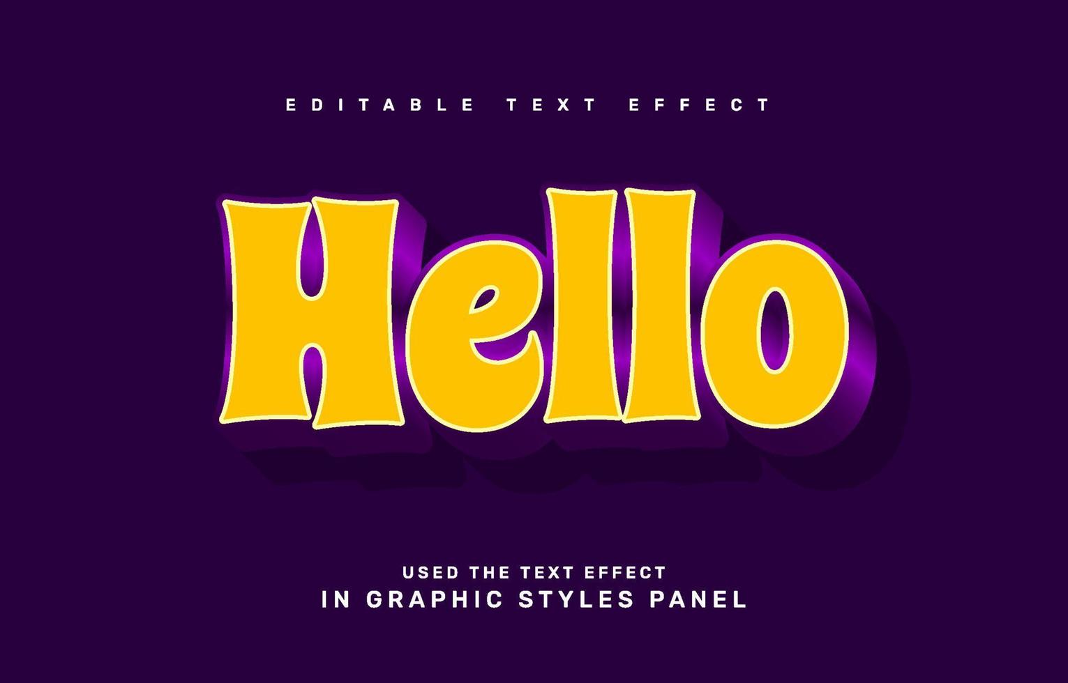 Hello editable text effect template vector