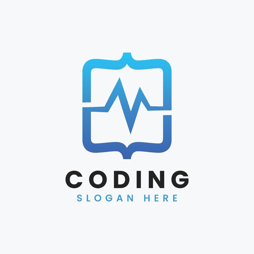 diseño de logotipo de codificación de programación moderna abstracta creativa, plantilla de logotipo de codificación de degradado colorido vector