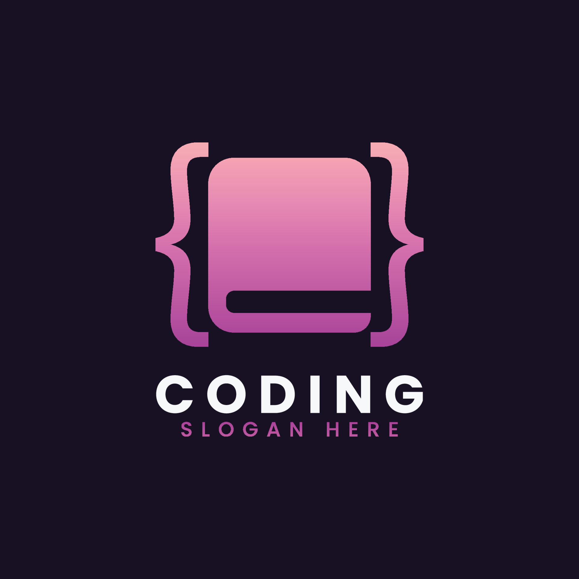 creative abstract modern programming coding logo design, colorful ...