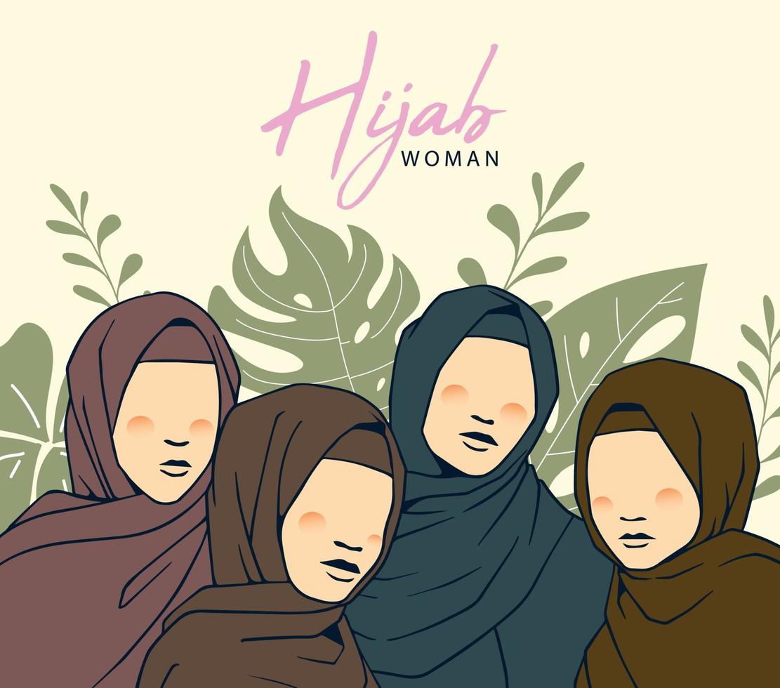 beautiful hijab illustration vector