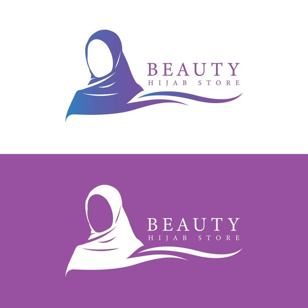 hijab logo design vector