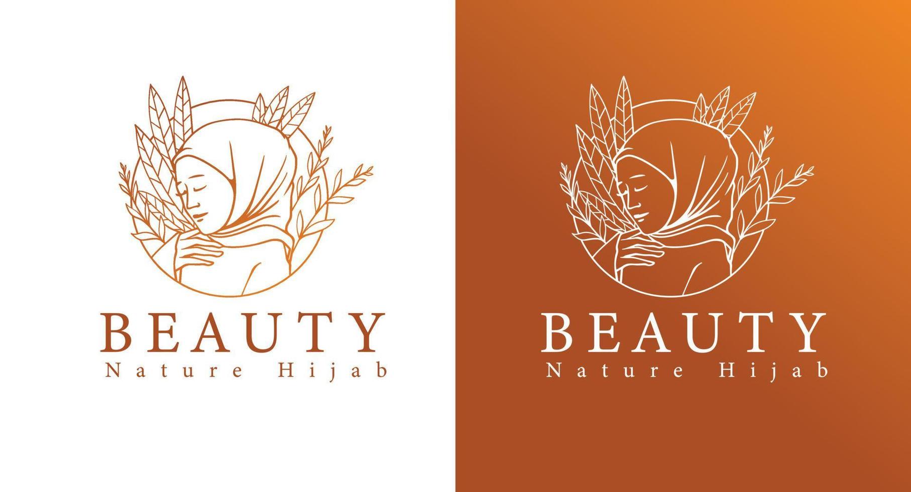 hijab hand drawn logo vector