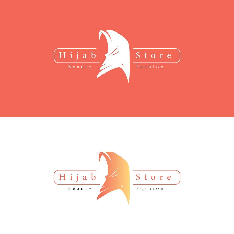 hijab logo design vector