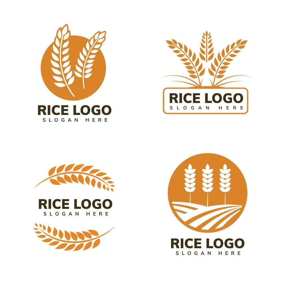 diseño de logotipo de arroz vector