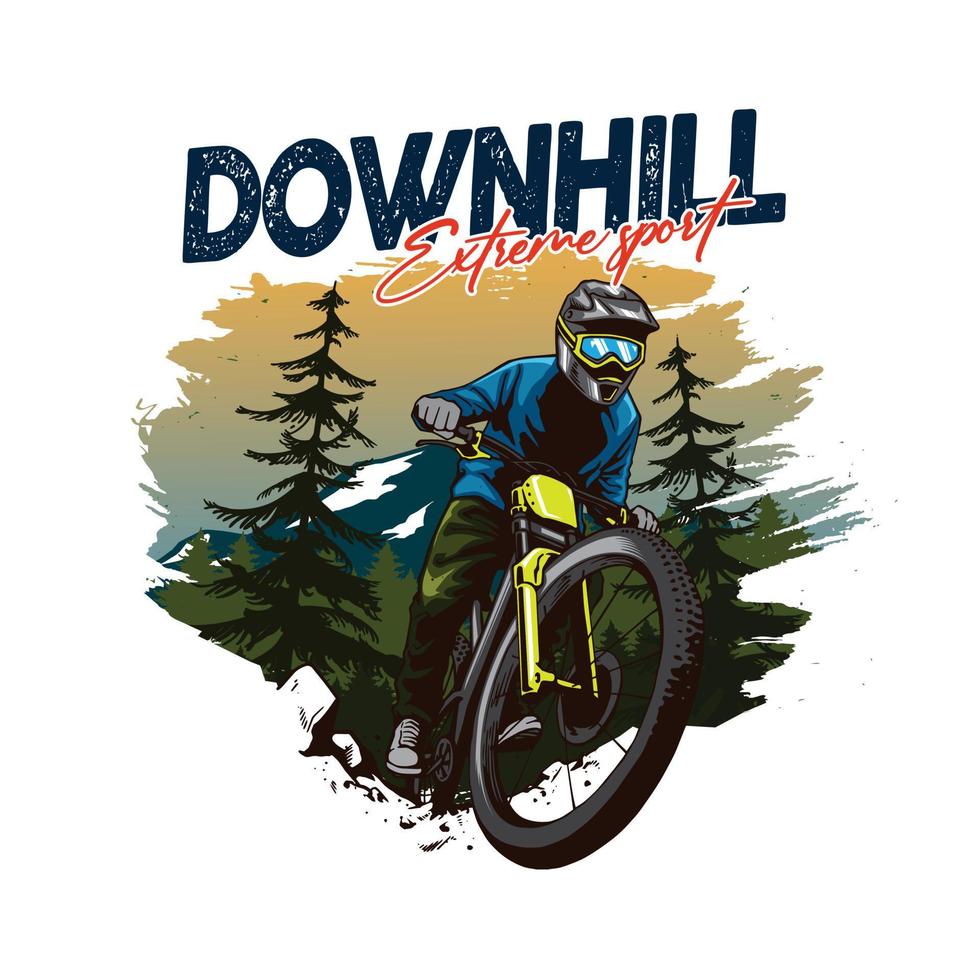 downhill mtb artwork vector
