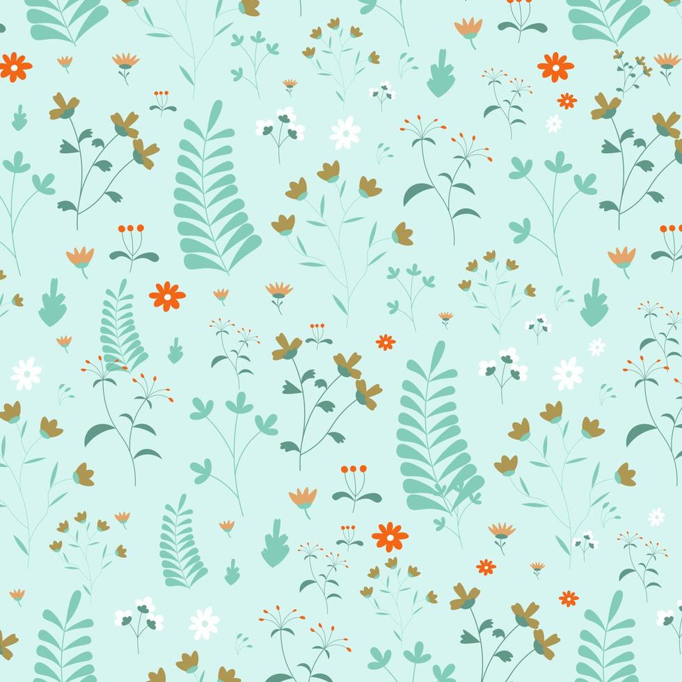Abstract flat hand draw floral pattern background. Vector. vector