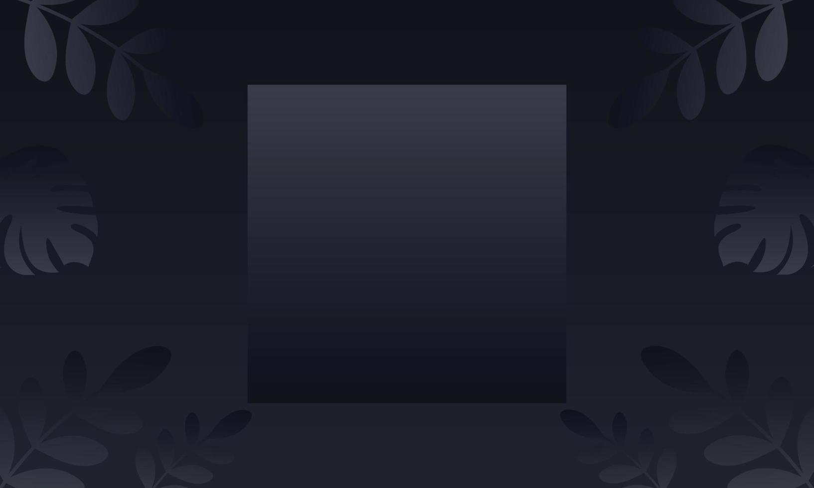 Abstract black frame on the center with leaves background. vector