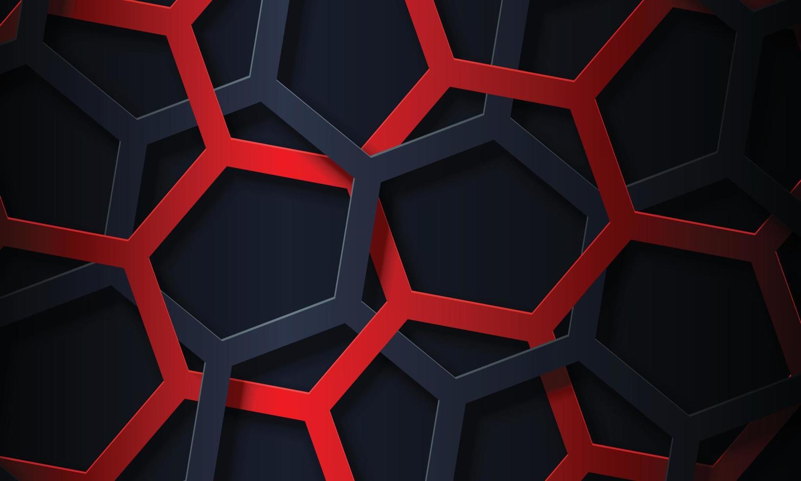 Abstract blue and black hexagon lines background. vector