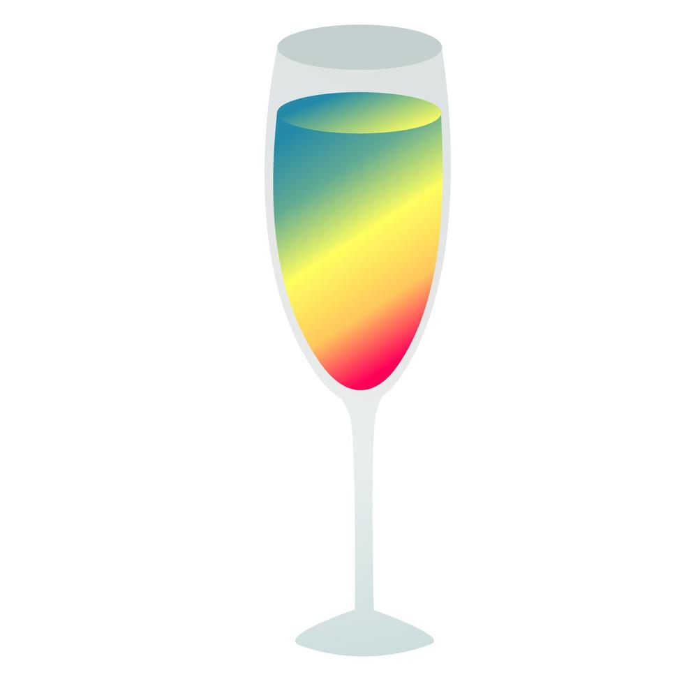 Colorful rainbow cocktail. vector