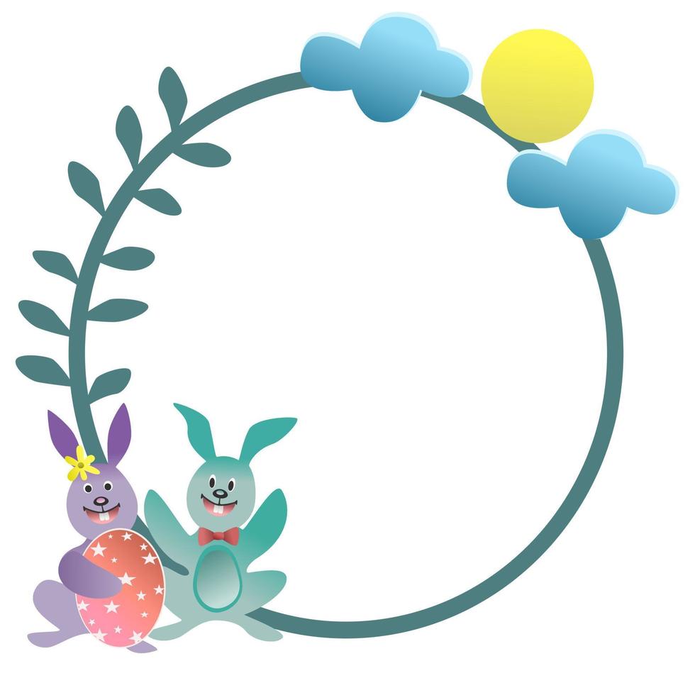 Easter bunny border. vector