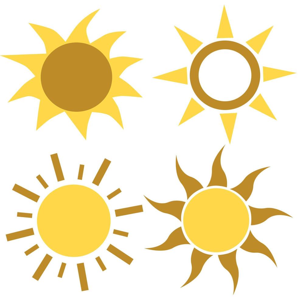 Abstract Simply Sun Icon Sign Collection Set vector
