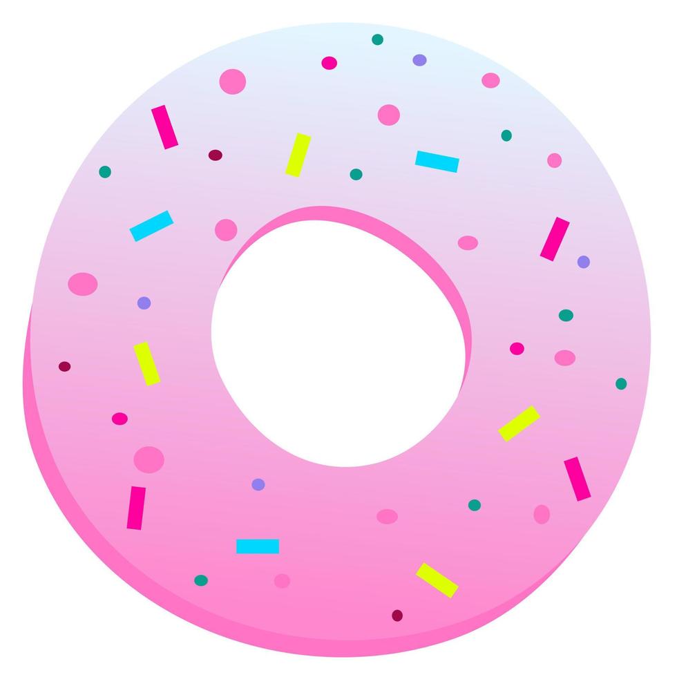 Pink yummy donut. vector