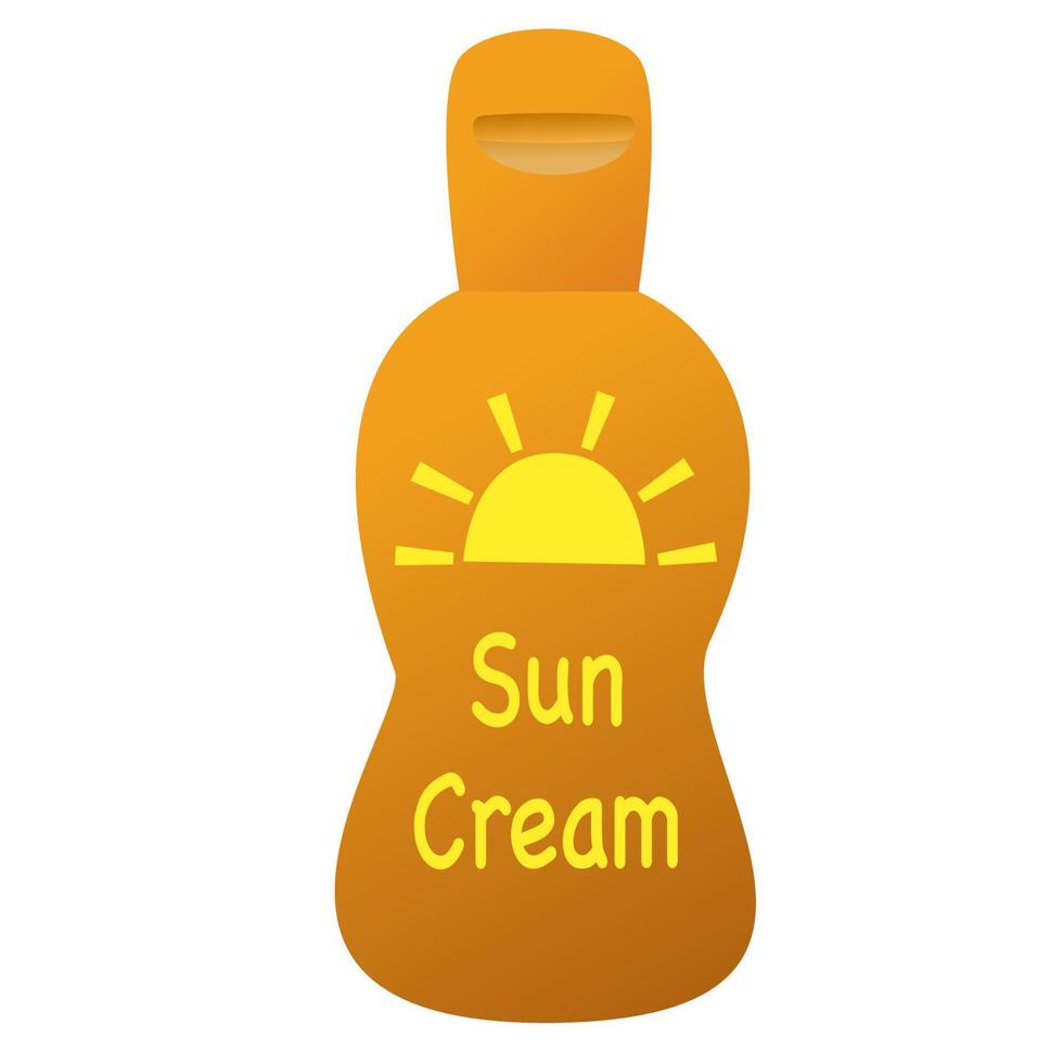 Sun cream bottle. vector