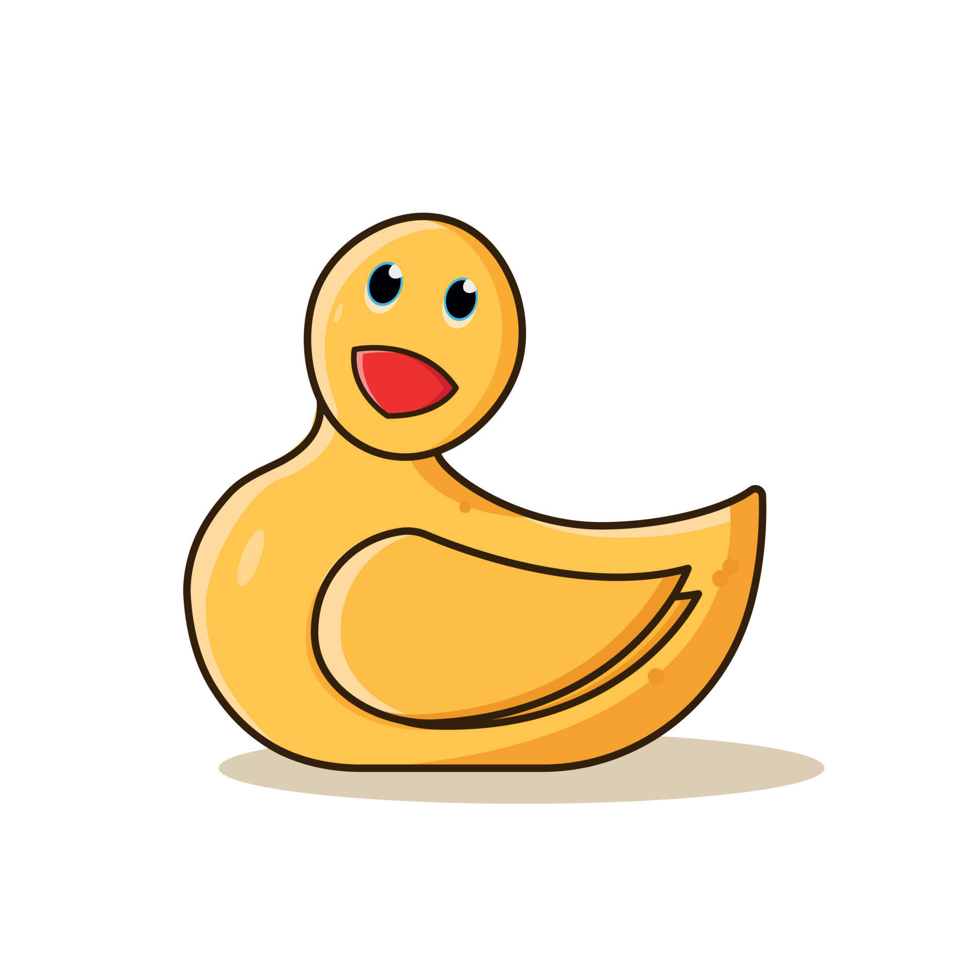 Yellow rubber duck cartoon vector illustration . 6643449 Vector Art at ...