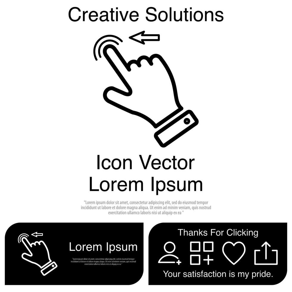 Finger Touch or Touch Screen Gestures on the Phone Icon Vector EPS 10