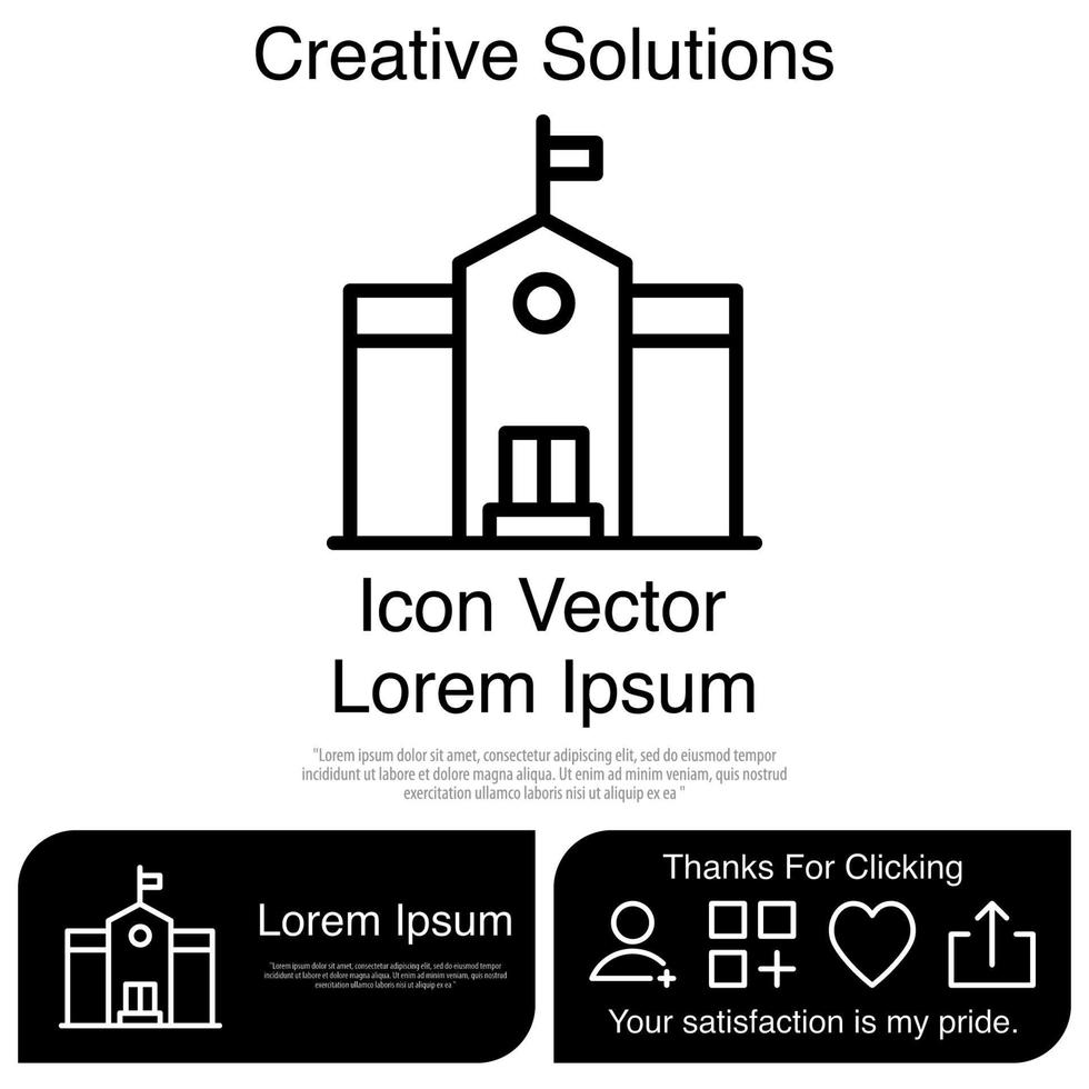 School Building icon Vector EPS 10
