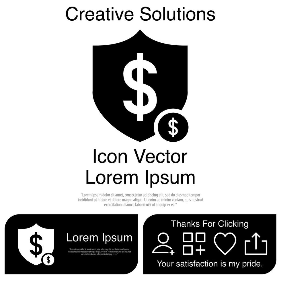 Shield Dollar icon Vector EPS 10