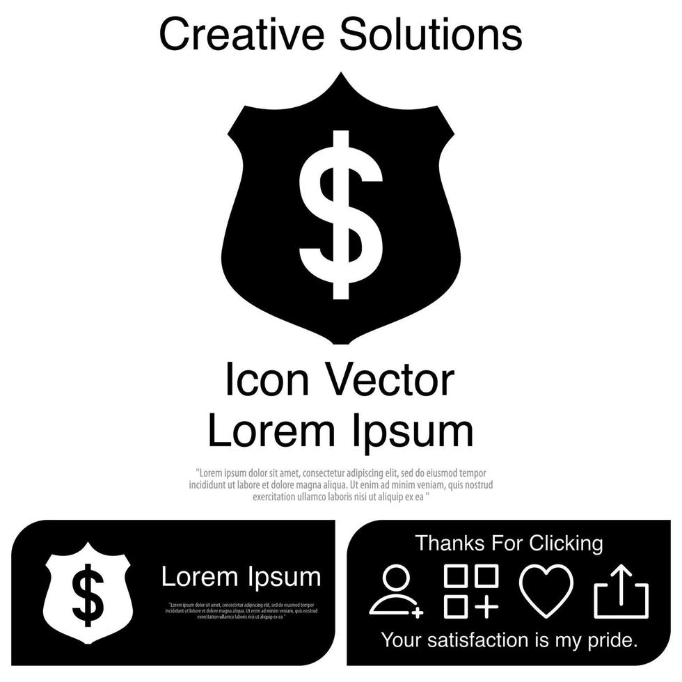 escudo dólar icono vector eps 10