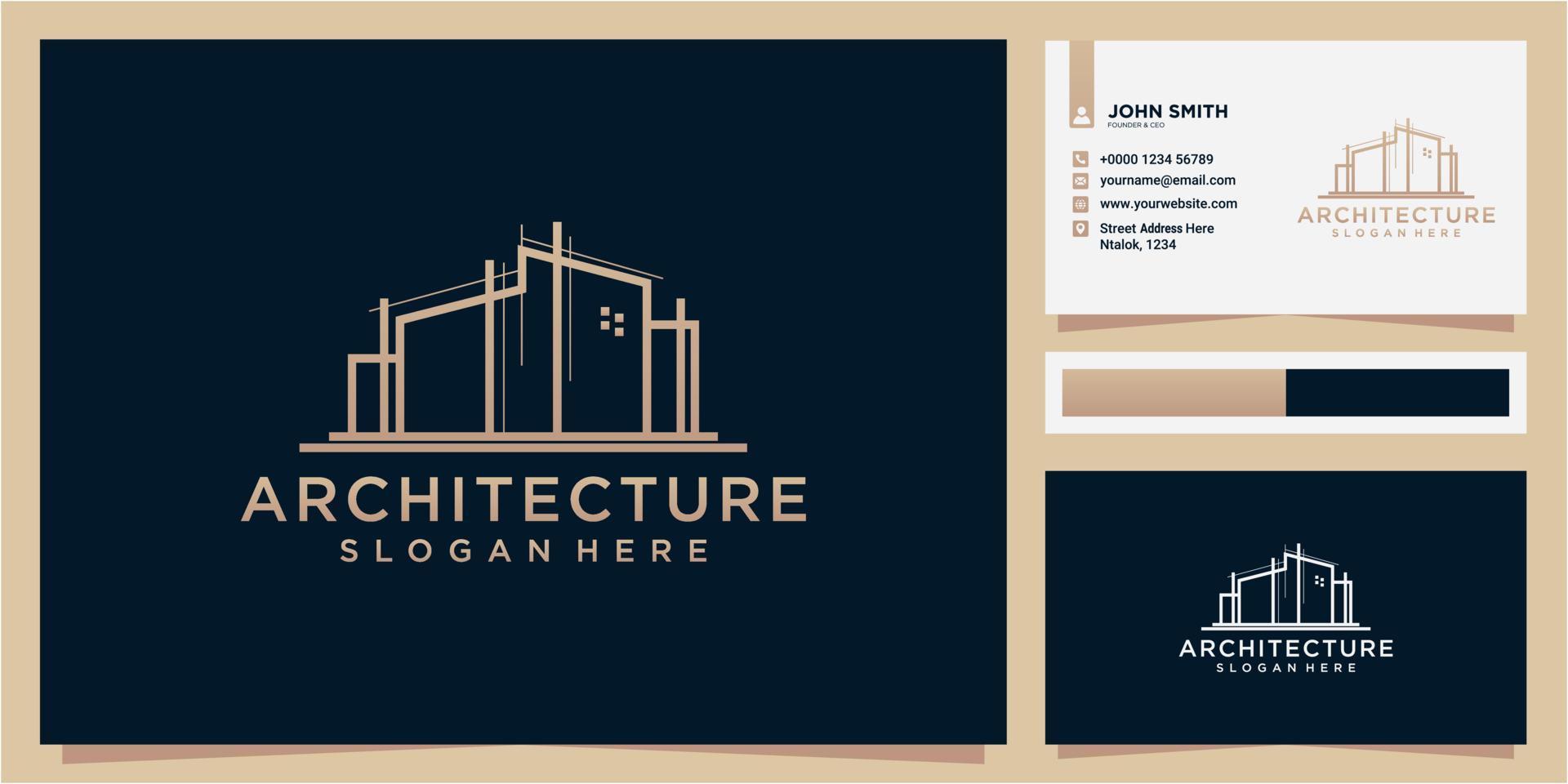 logotipo de la casa del arquitecto, vector de diseño arquitectónico y de construcción. resumen . logotipo de renovación. logotipo del arquitecto del edificio