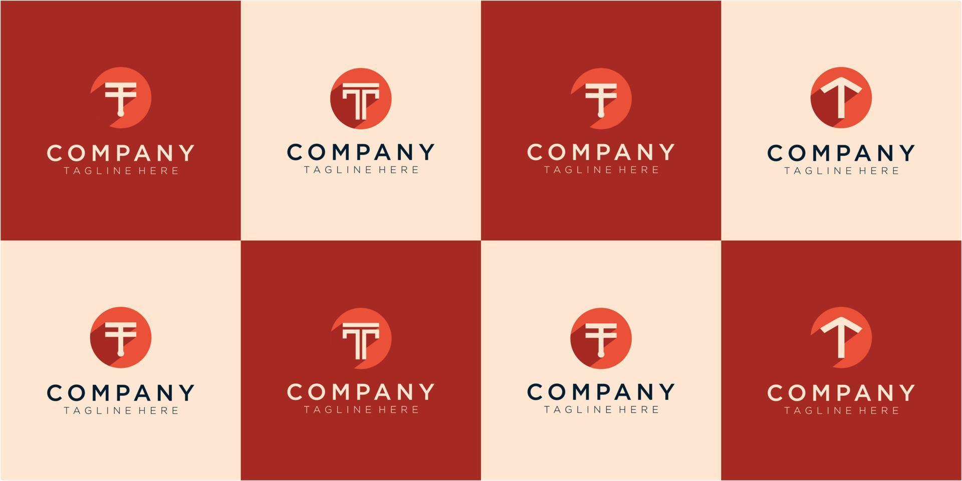 conjunto de logotipo de letra t moderno, colección de diseño de logotipo de letra t creativa vector