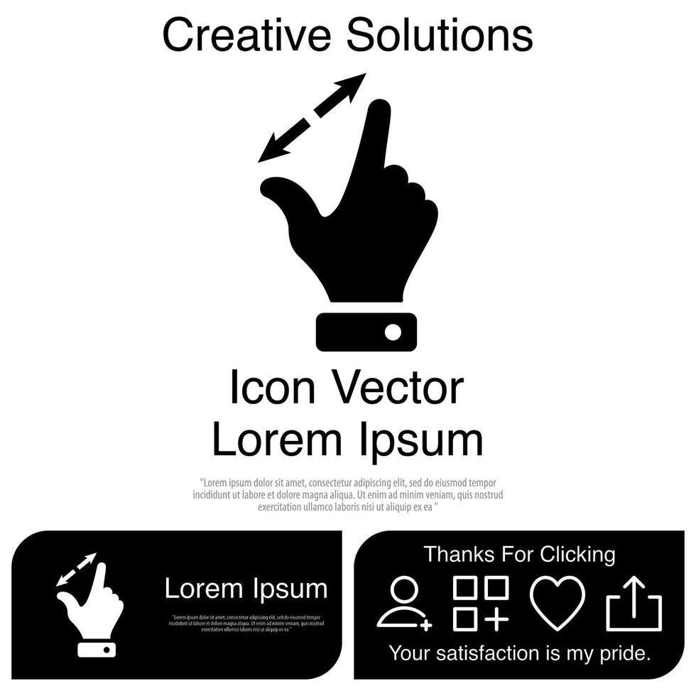 Finger Touch or Touch Screen Gestures on the Phone Icon Vector EPS 10