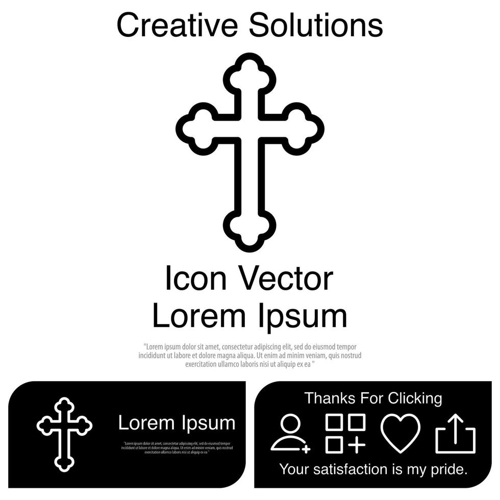 Religion Cross Icon Vector EPS 10