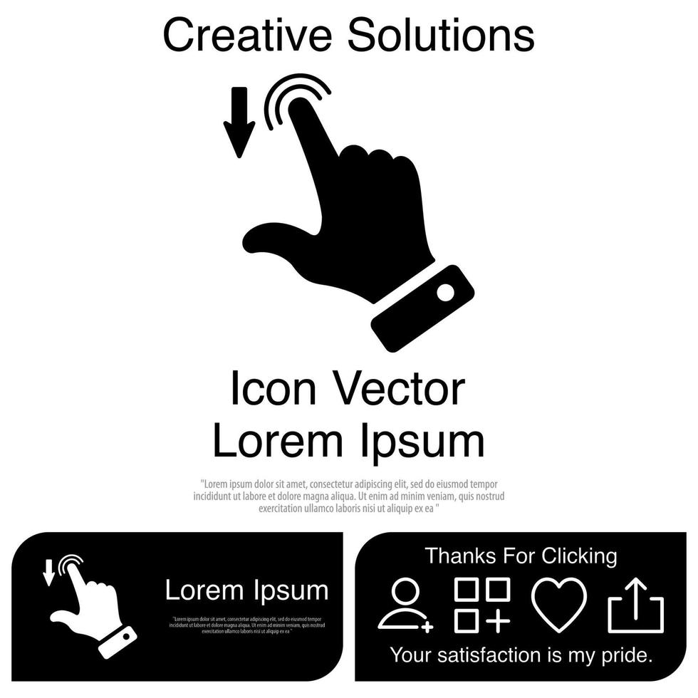 Finger Touch or Touch Screen Gestures on the Phone Icon Vector EPS 10