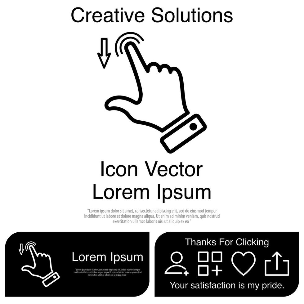 Finger Touch or Touch Screen Gestures on the Phone Icon Vector EPS 10