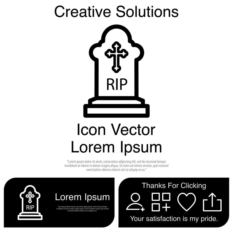 icono de lápida vectorial eps 10 vector