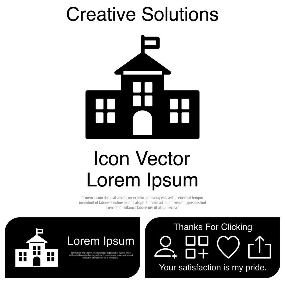 edificio escolar icono vectoriales eps 10 vector