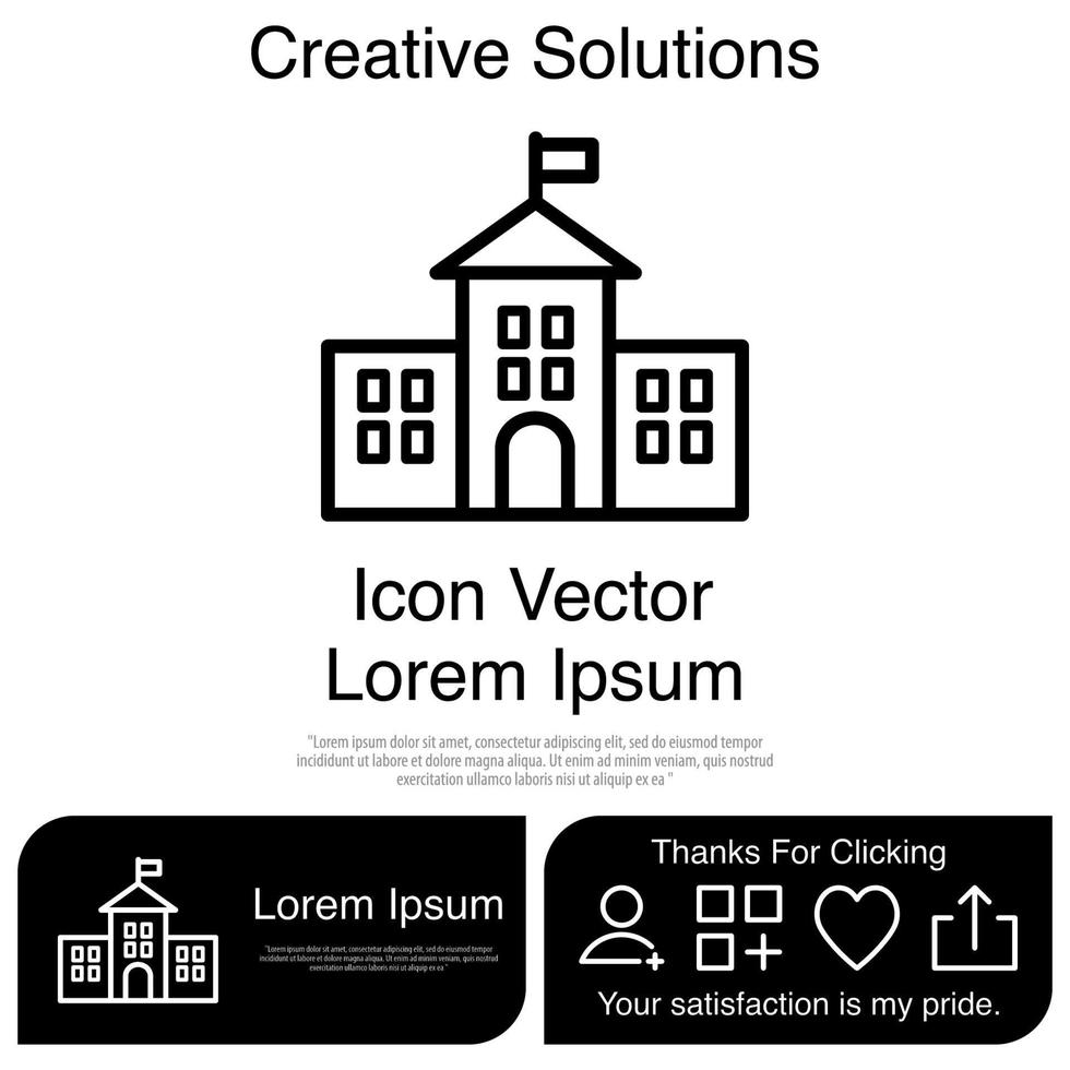 edificio escolar icono vectoriales eps 10 vector