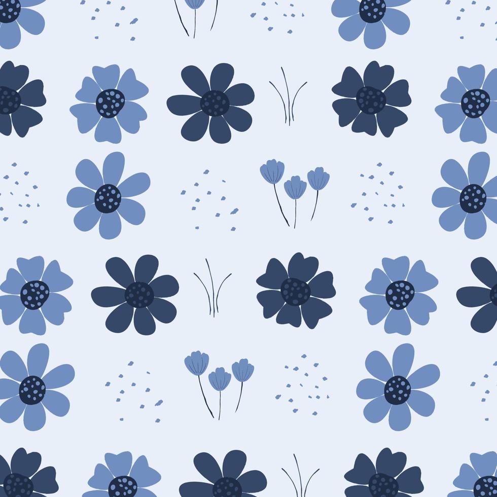 Abstract flat hand draw floral pattern background. Vector. vector