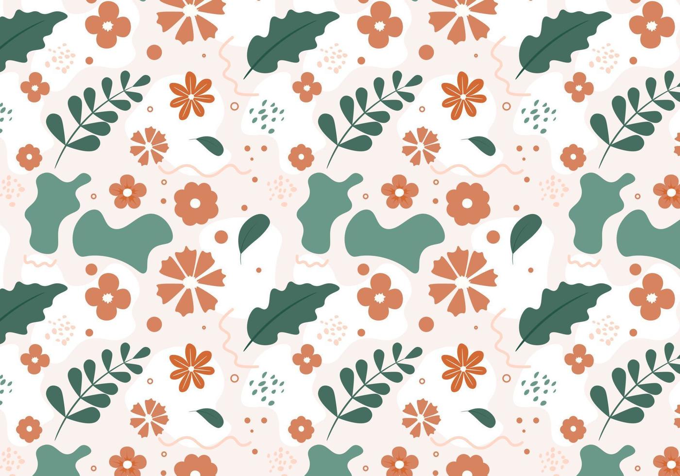 Abstract flat hand draw floral pattern background. Vector. vector