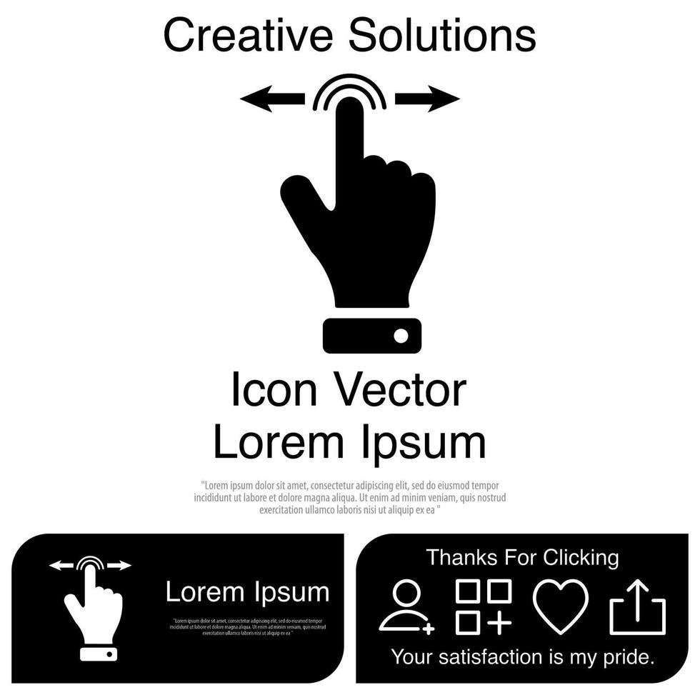 toque de dedo o gestos de pantalla táctil en el icono del teléfono vector eps 10