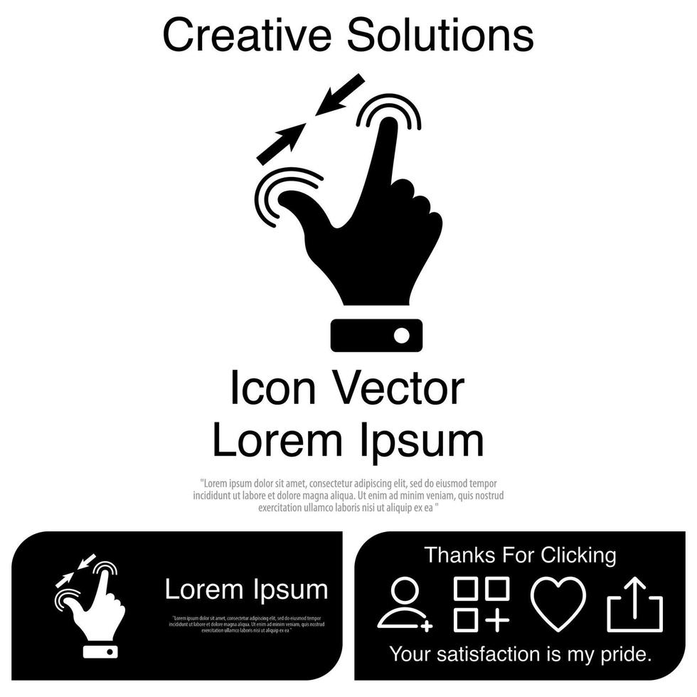 Finger Touch or Touch Screen Gestures on the Phone Icon Vector EPS 10