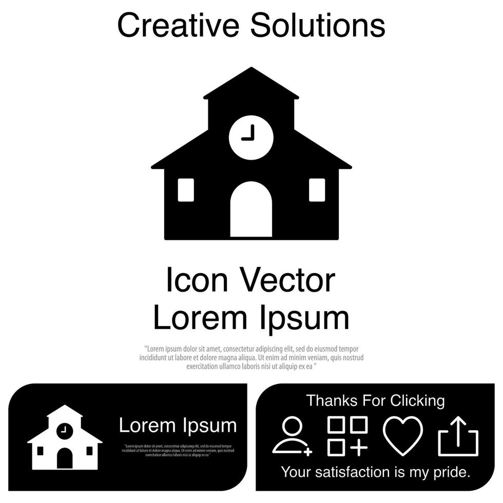 School Building icon Vector EPS 10