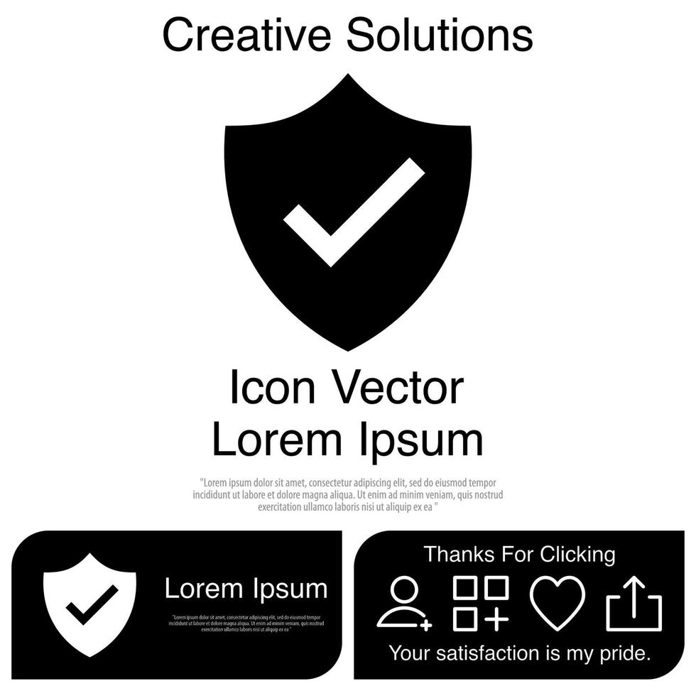 Icono de marca de verificación de escudo EPS vectoriales 10 vector