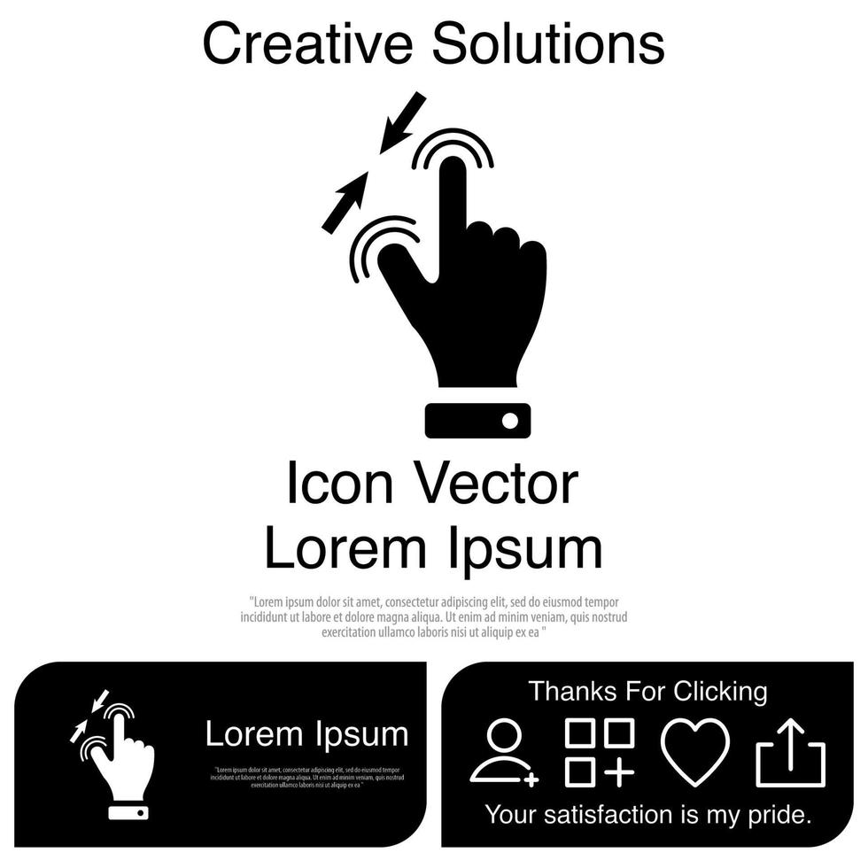 Finger Touch or Touch Screen Gestures on the Phone Icon Vector EPS 10