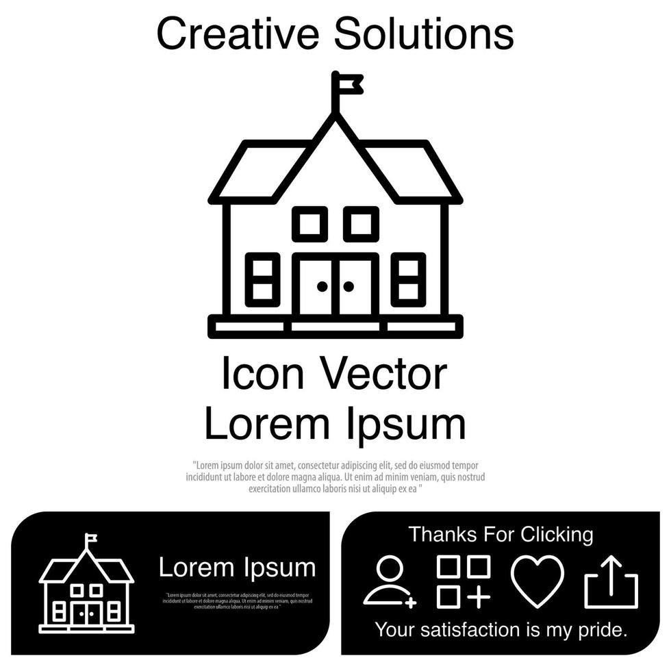 School Building icon Vector EPS 10