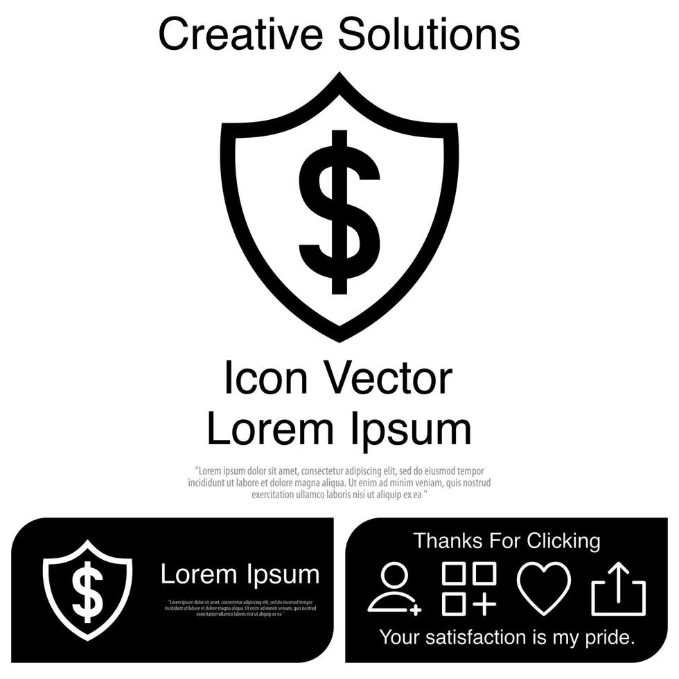 Shield Dollar icon Vector EPS 10