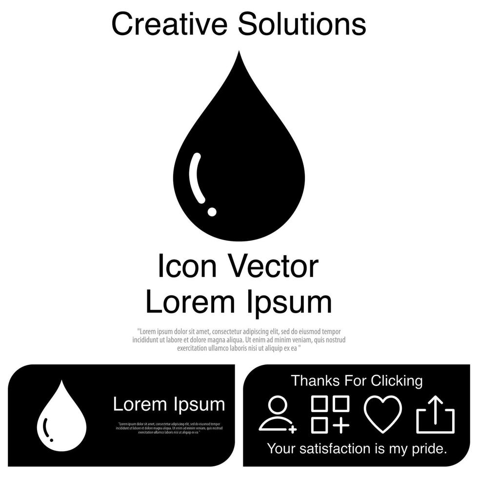 Water Drop Icon Vector EPS 10