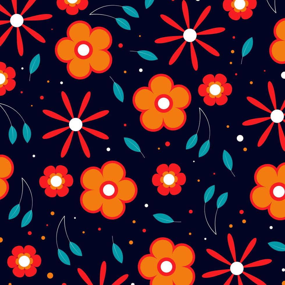 mano plana abstracta dibujar fondo de patrón floral. vector. vector