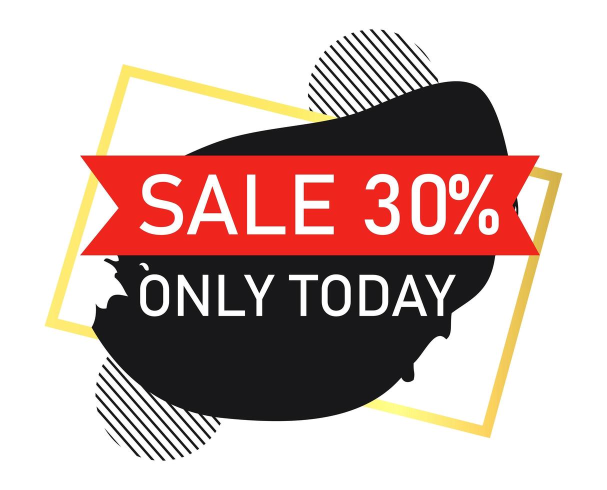 Paint smear web banner, business card, 30 percent OFF template - Vector