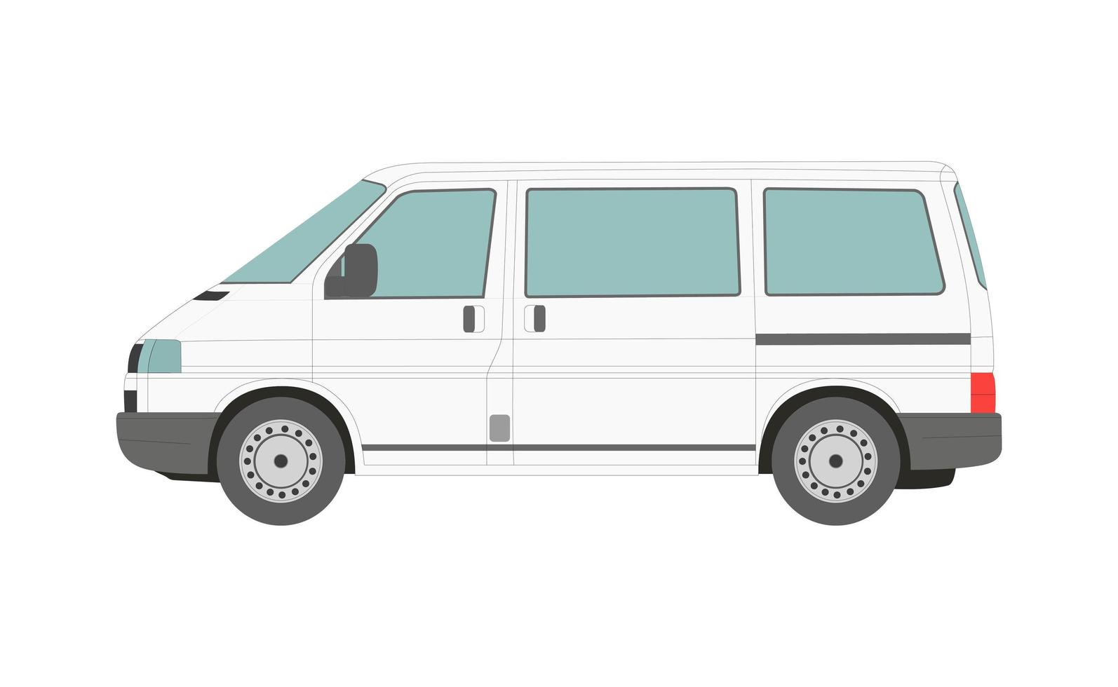 Big white passenger truck isolated on white background - Vector